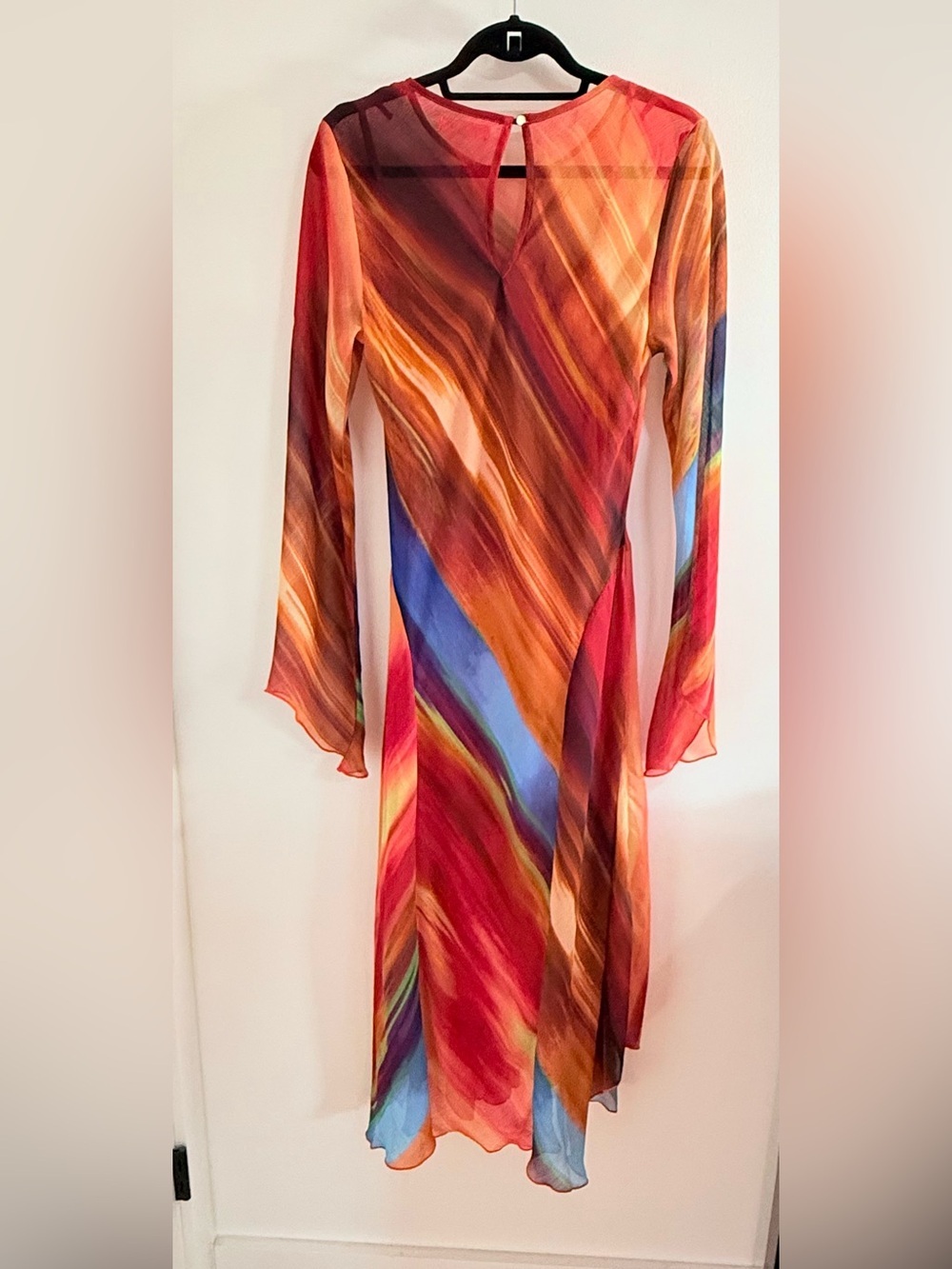 Abstract Flame-Print Long Sleeve Midi Dress by Roksanda - Picture 5 of 7